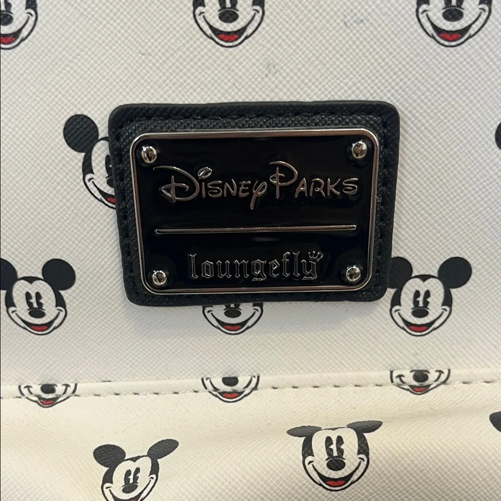 Loungefly White Mickey Mouse Pattern Mini Backpack